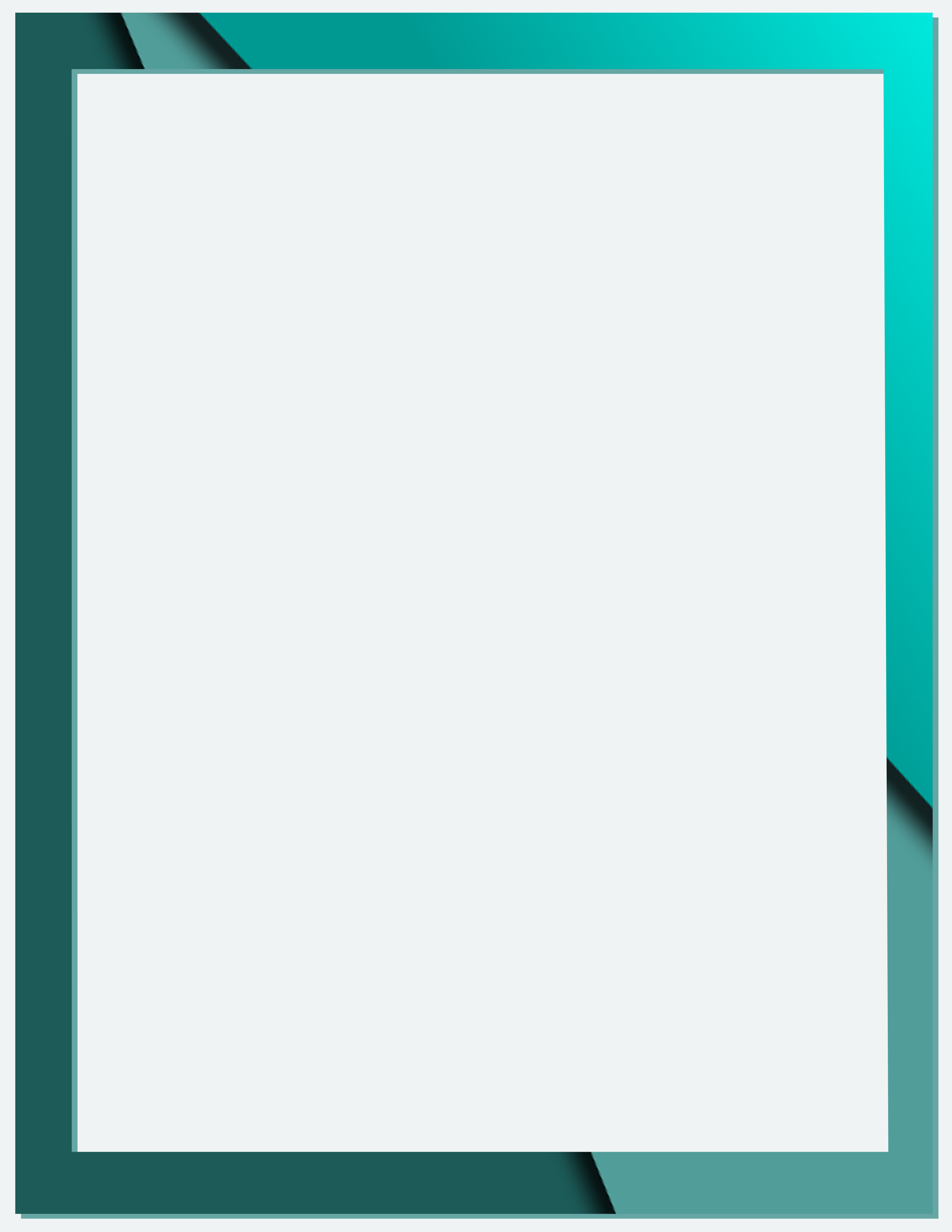 Letterhead Notepad — Medium Frame Abstract Teal — Large (8.5×11) — 40 pages — notepad