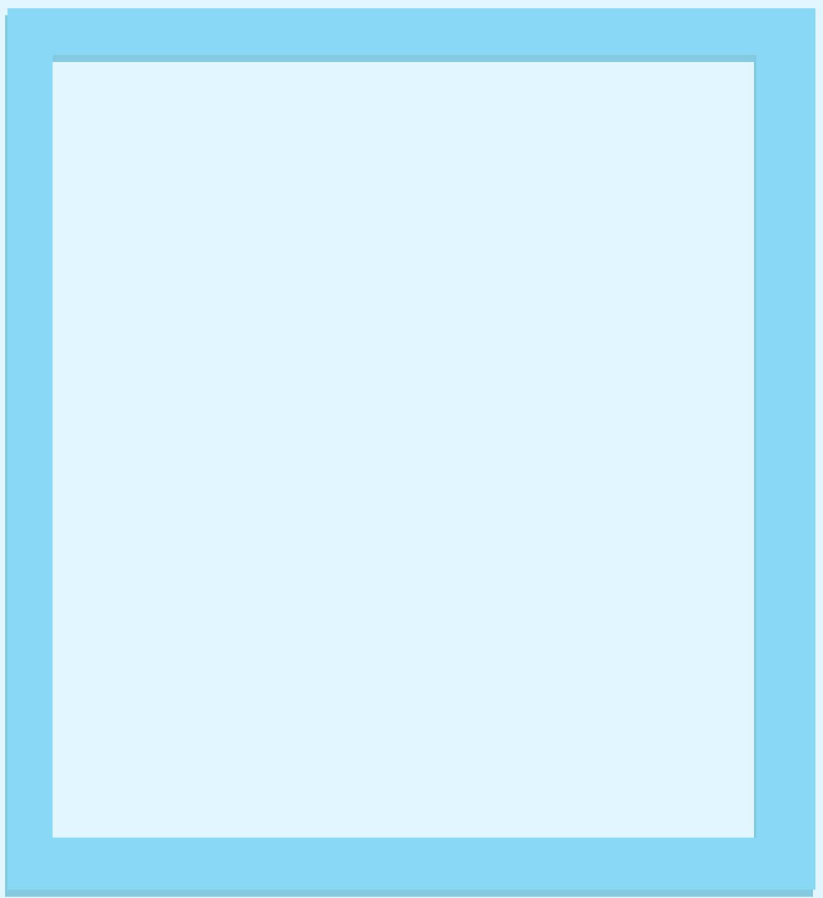 For Your Desk — Frame Notepad (Powder Blue) — Compact (5.5 × 6) — 50 pages
