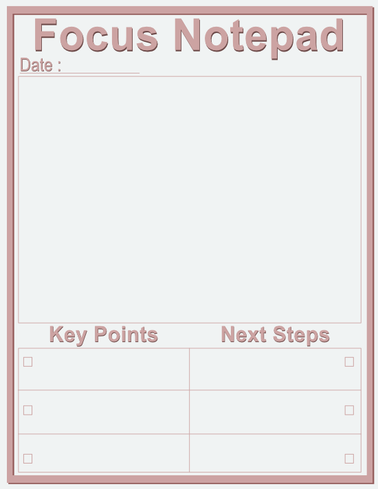 Thin Frame Focus Notepad — Rose Blue — Large (8×11) — 50 pages