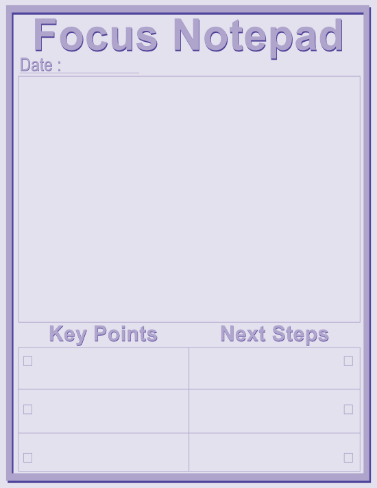 Thin Frame Focus Notepad — Soft Purple — Large (8×11) — 50 pages