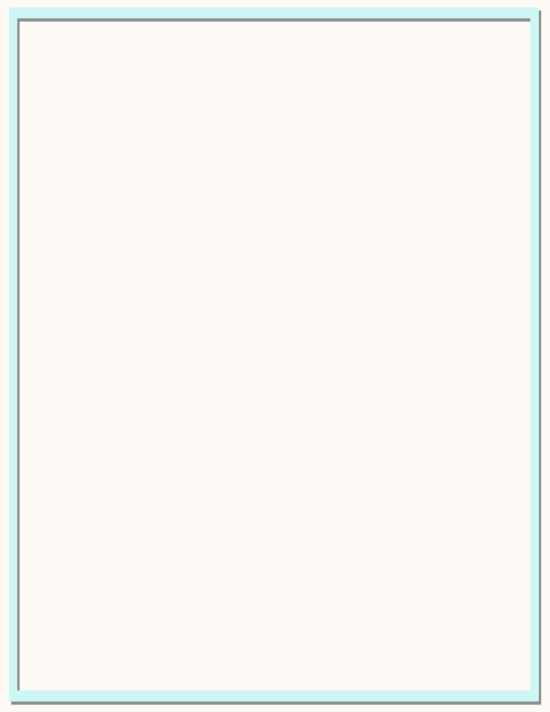 Letterhead Notepad — Thin Frame Aqua & Rosewater Pink — Large (8.5×11) — 50 pages