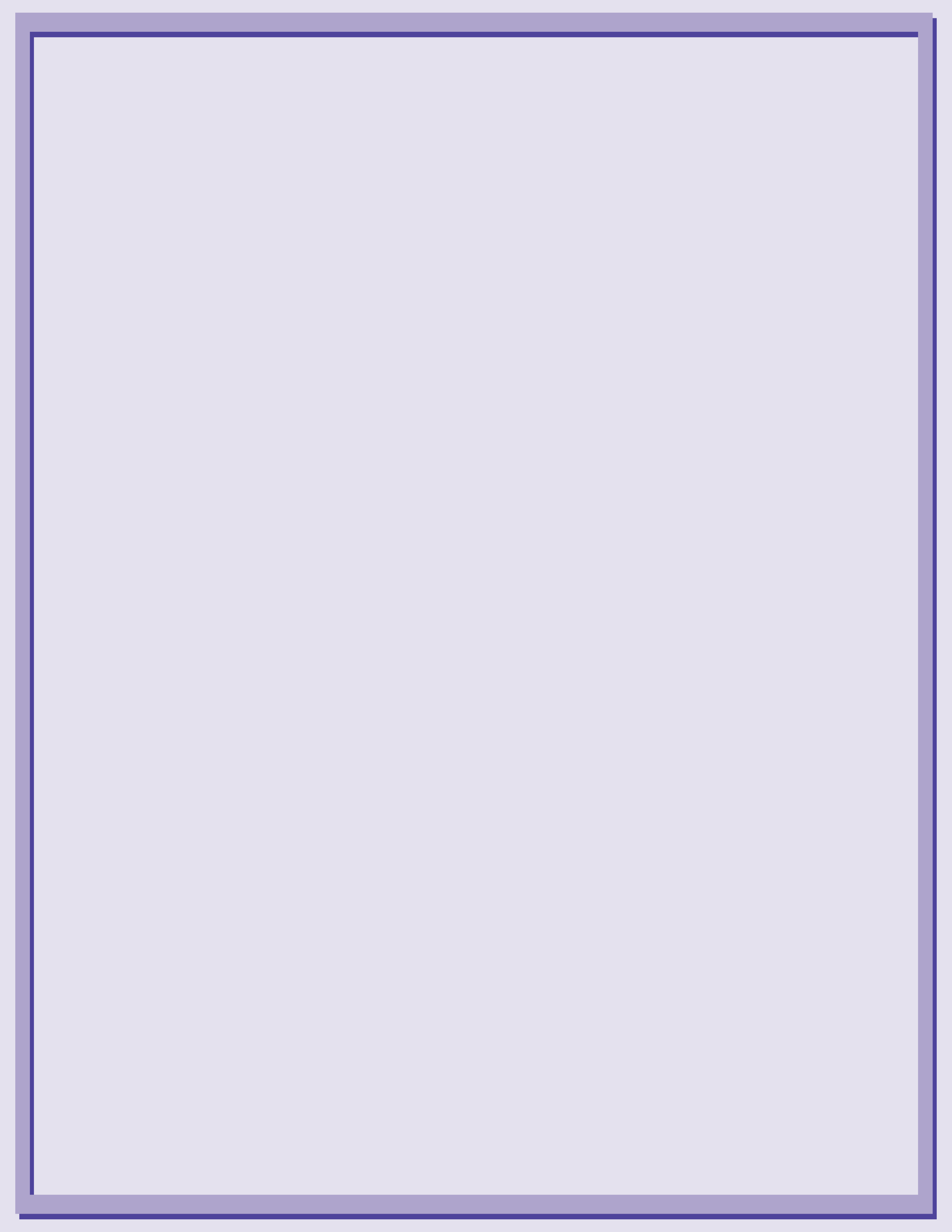 Letterhead Notepad — Thin Frame Soft Purple — Large (8.5×11) — 50 pages