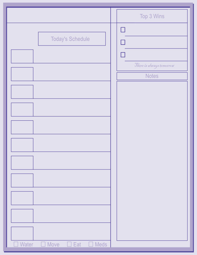 Thin Frame Daily Planner — Soft Purple — Large (8×11) — 50 pages