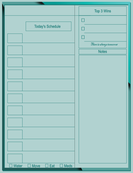 Thin Frame Daily Planner — Slate Teal — Large (8×11) — 50 pages