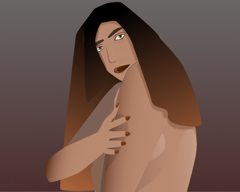 Soft Red Brown Portrait